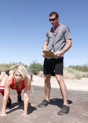 Блондинка Мэдисон Айви с большими сиськами сочетает в себе спорт и секс на открытом воздухе