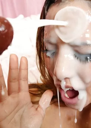 Грудастая азиатская красавица Кианна Диор залила свое милое личико спермой